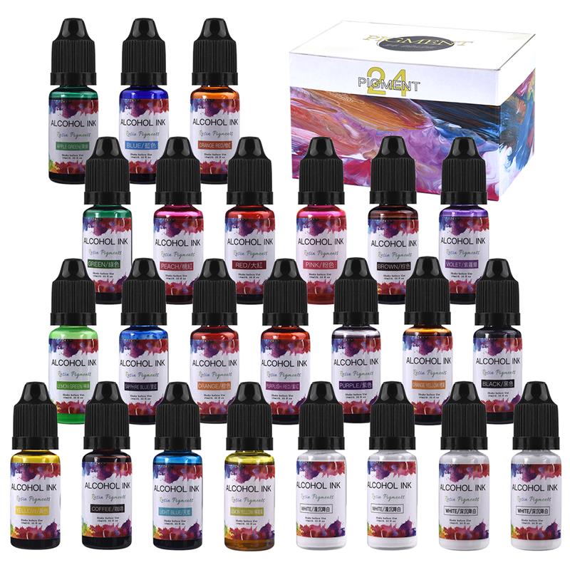 Resin Dye Alcohol - 24 لون/مجموعة 10 مللي الصباغ الراتنج