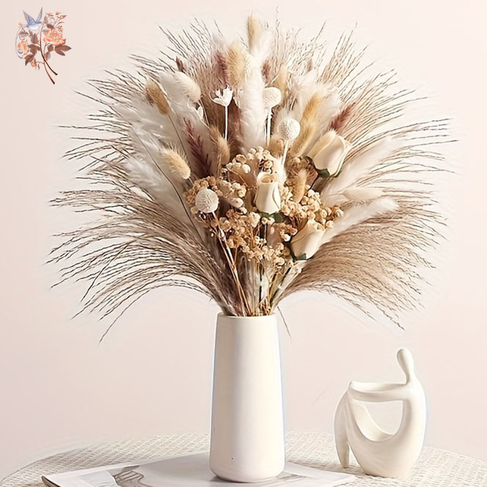 Dried Flower Bulk - 80 قطعة من الزهور الاصطناعية المجففة