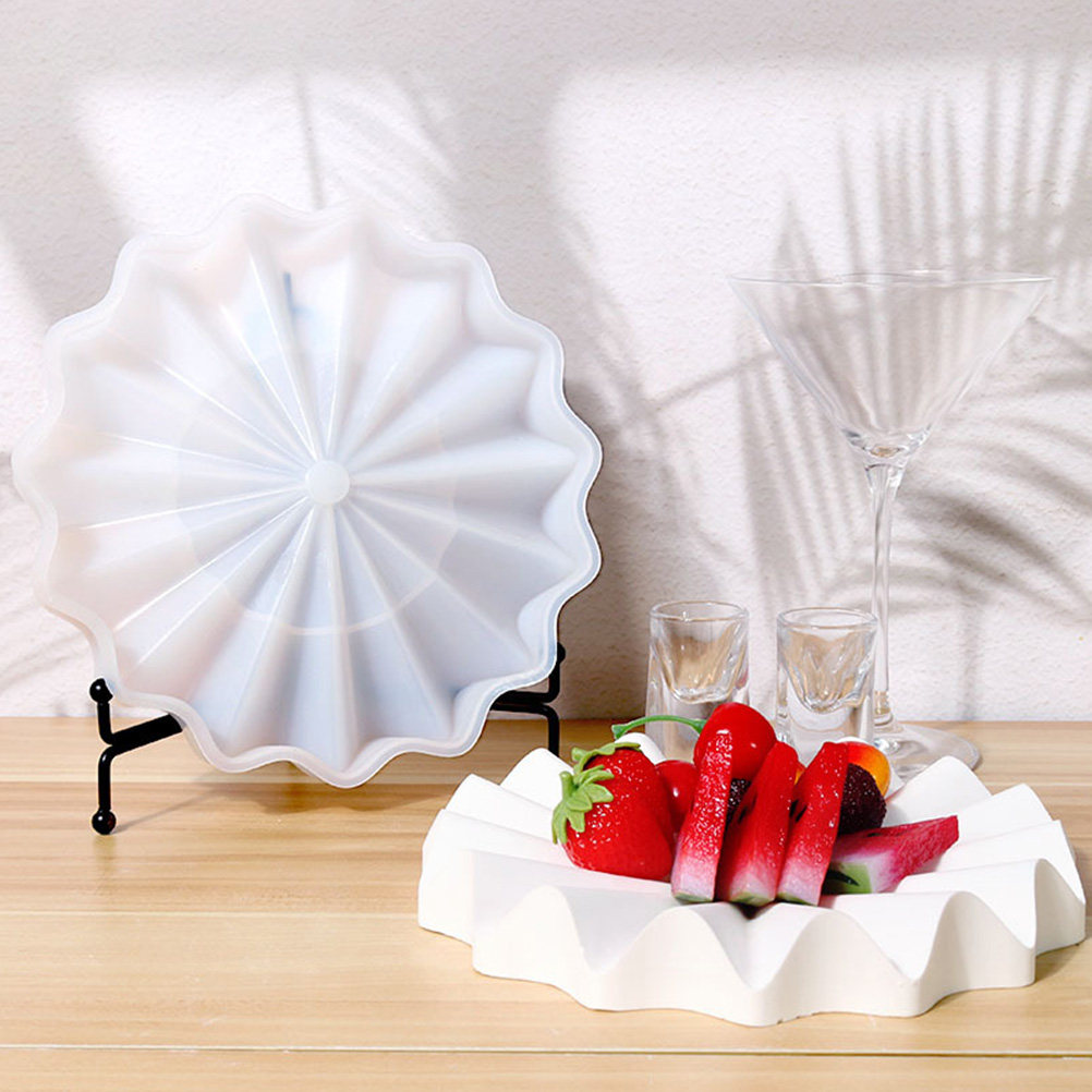 Serving Tray Mold - قالب صينية تصريف مموجة من السيليكون