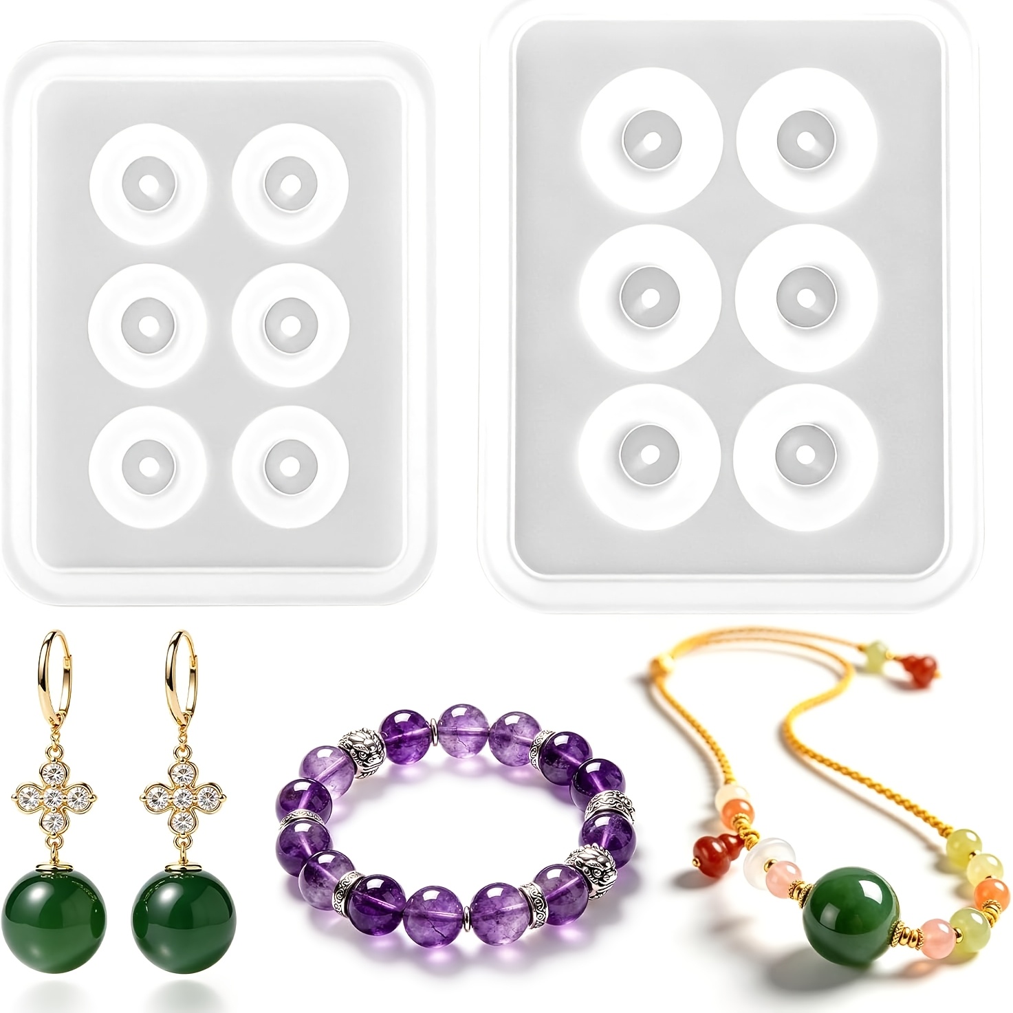 Resin Jewelry Kit - قالبان من السيليكون المثقب على شكل