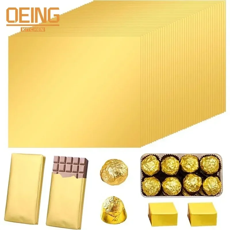 Gold Foil Flakes - 100 قطعة كبيرة دبي الشوكولاته كاندي