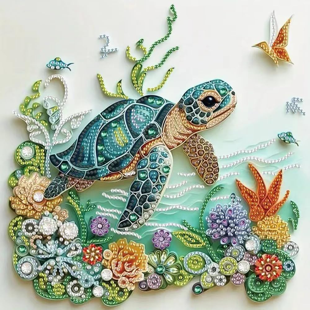 Resin Craft For Beginners - مجموعات رسم بالألماس على شكل سلحفاة