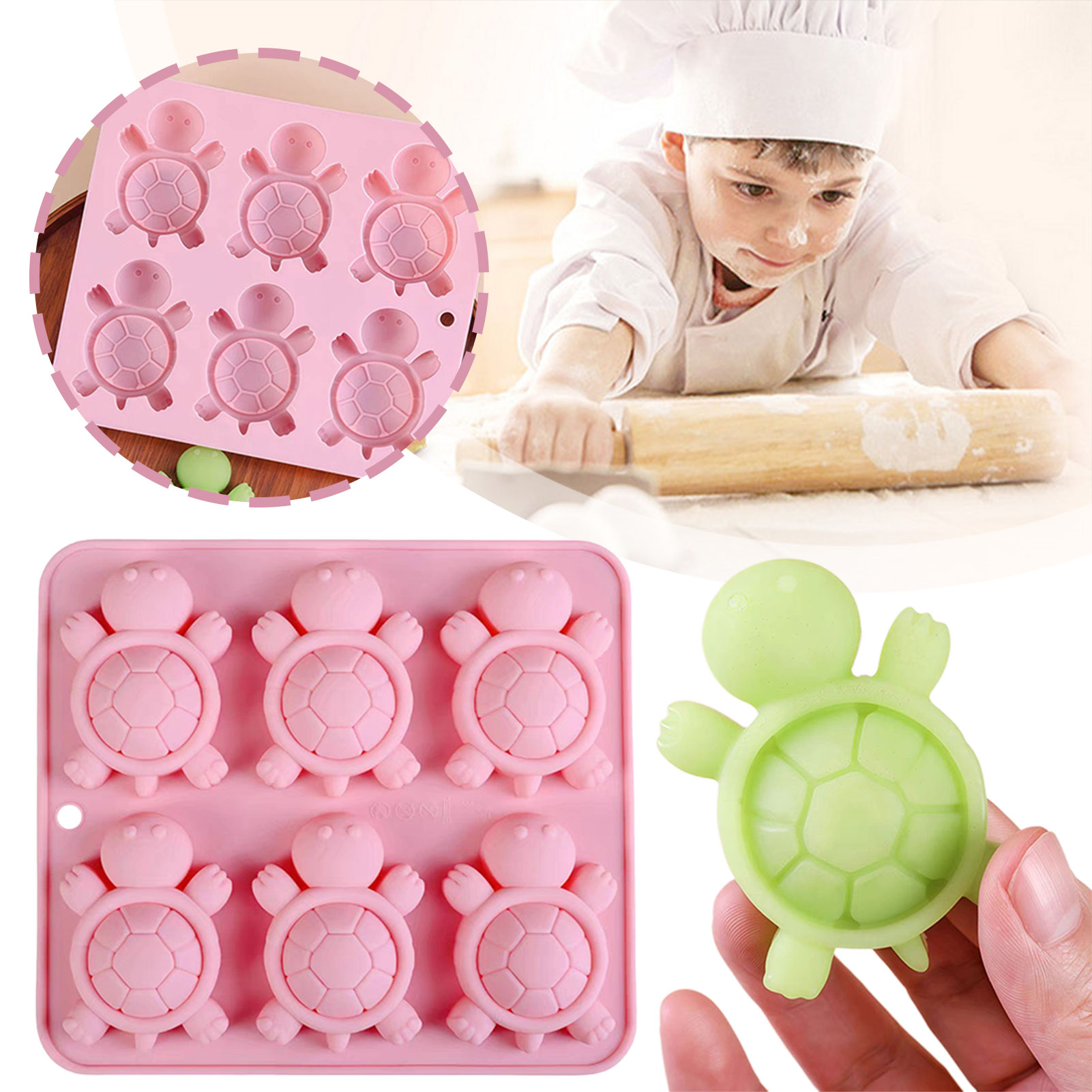 Silicone Mold Tray - السلاحف الجليد صينية ثلاثية الأبعاد السلاحف