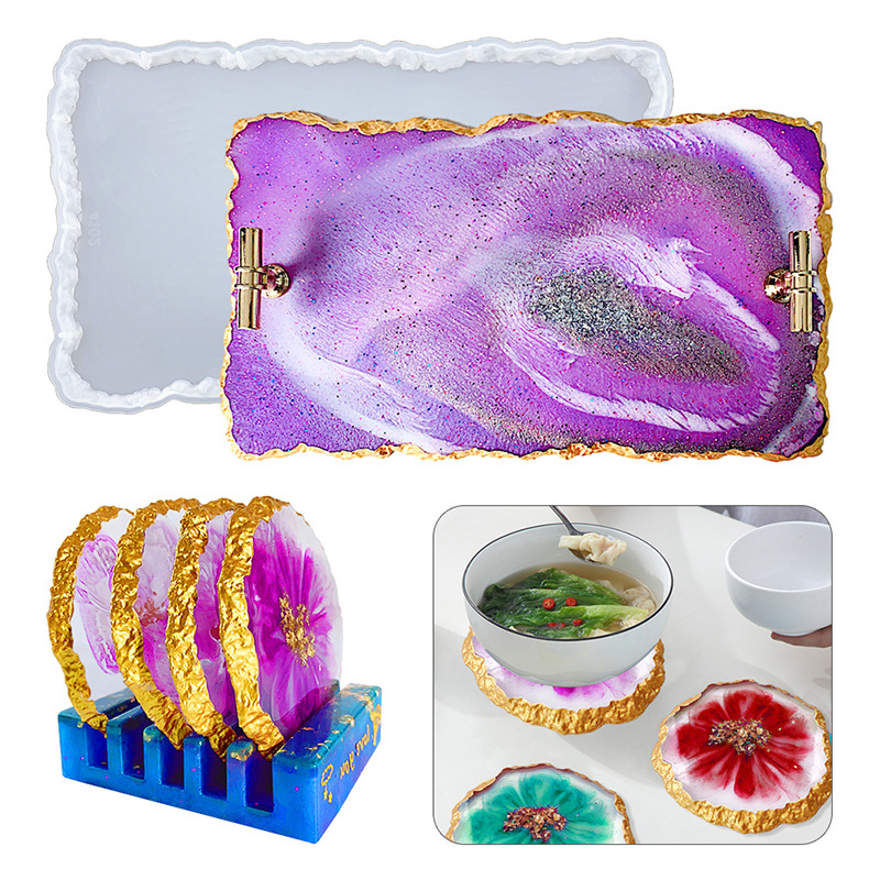 Resin Craft Ideas - DM413 Drusy كوستر الراتنج قالب الجيود