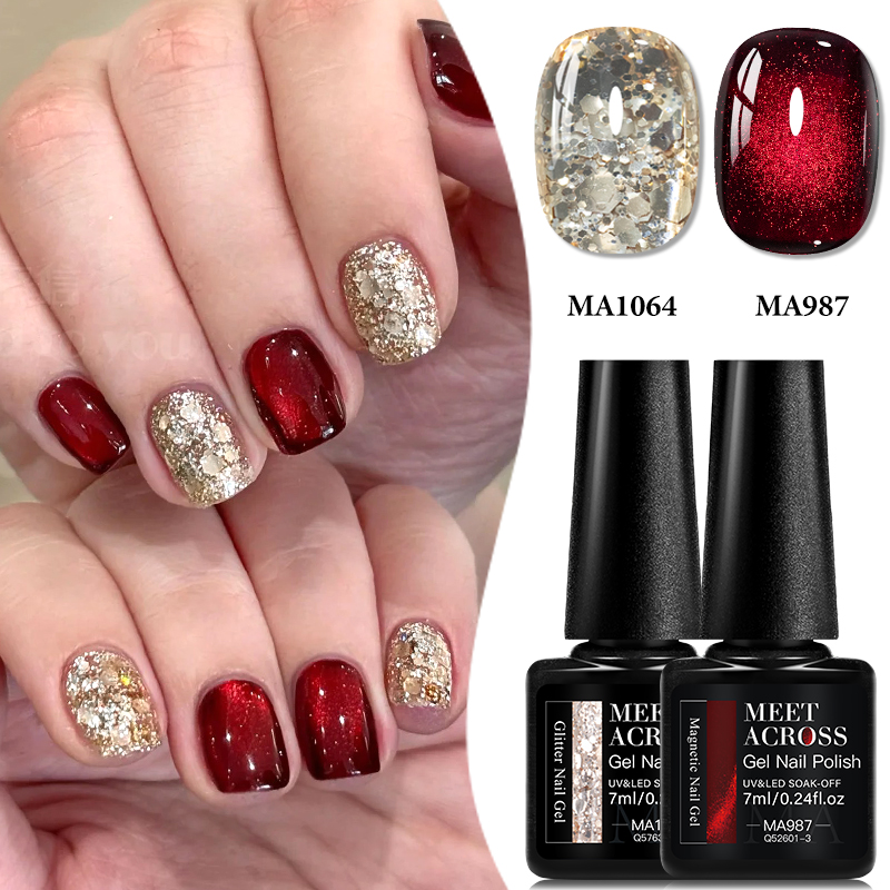 Resin Glitter Pack - مجموعة طلاء أظافر مغناطيسي ولامع من