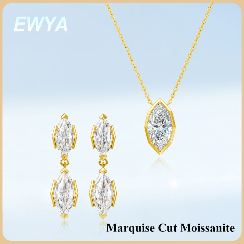 Bezels Set Pendant - قلادة EWYA بحجر الموزانيت المقطوع على