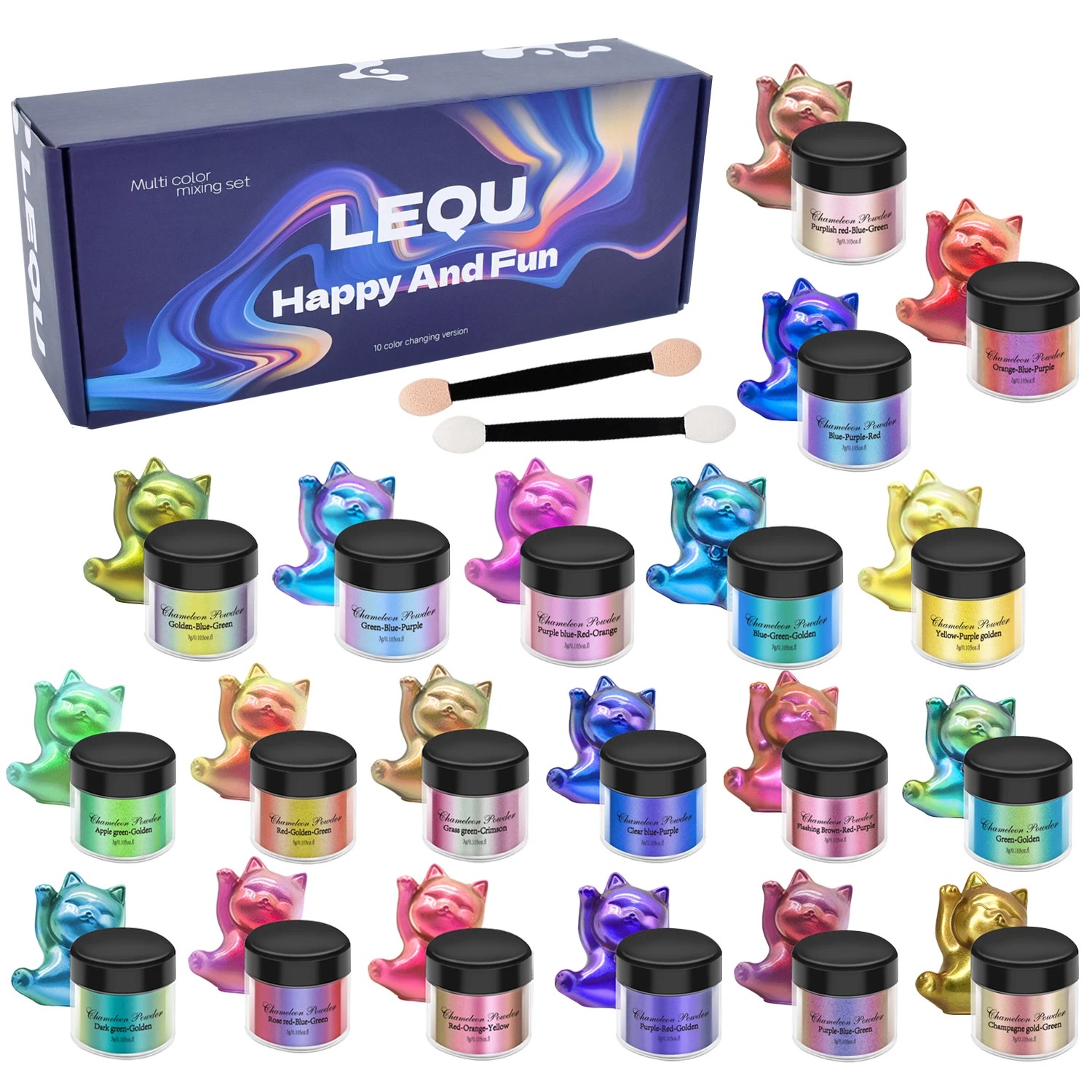 Resin Pigment Set - مجموعة من مسحوق الكروم الوردي المتغير