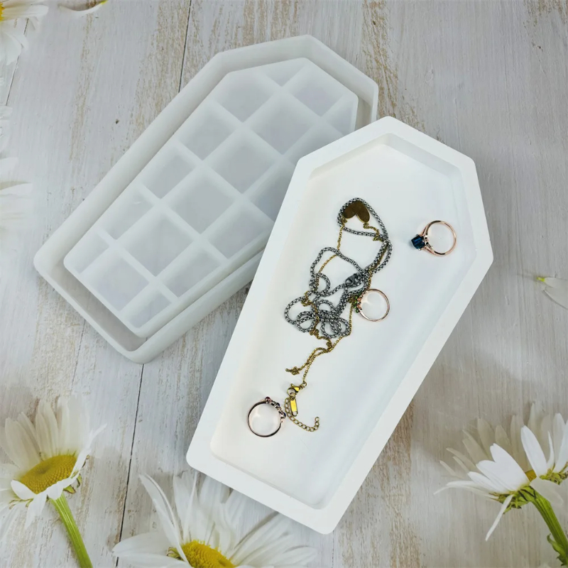 Serving Tray Mold - هالوين التابوت الراتنج قالب صينية صندوق