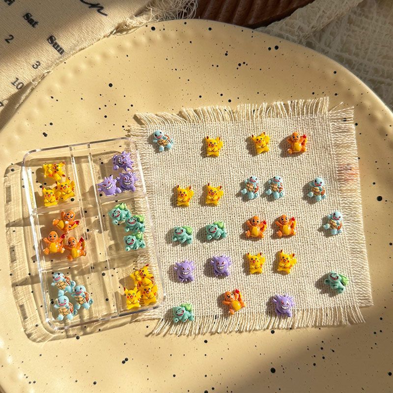 Crafting Resin - إكسسوارات فن الأظافر بتصميم بوكيمون، زينة
