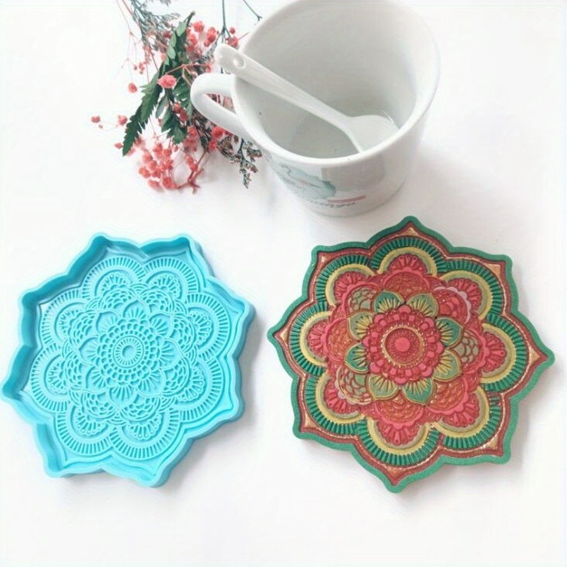 Silicone Mold Tray - ماندالا كوستر قالب من السيليكون صينية