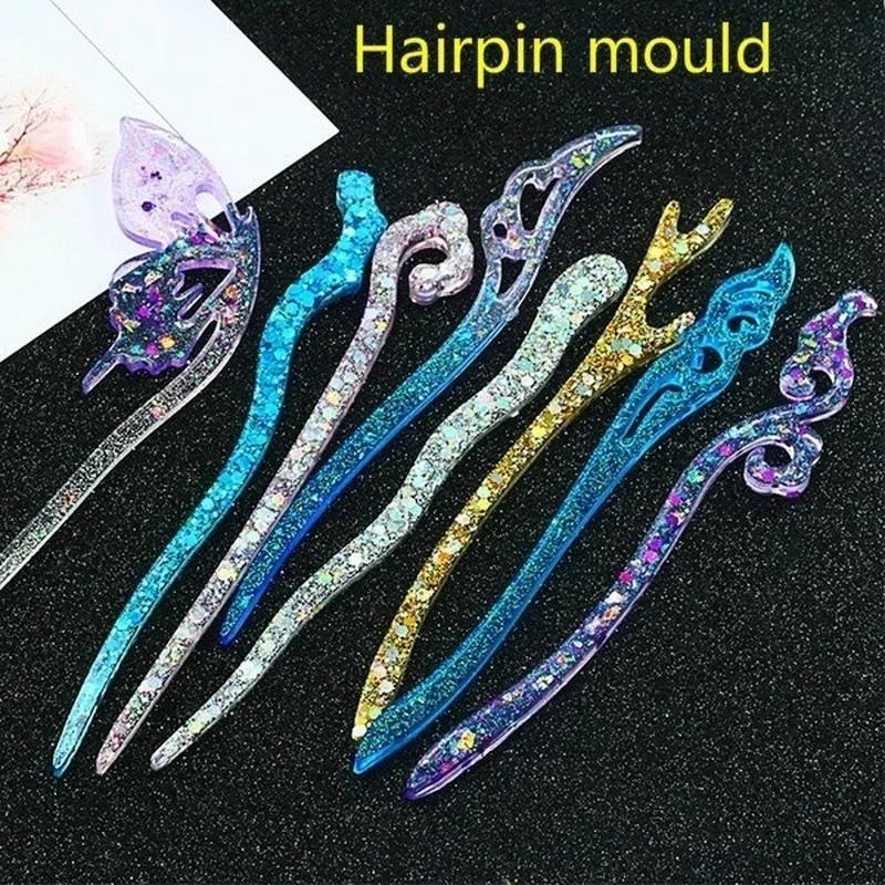 Resin Craft Material - جديد شفاف دبوس الشعر سيليكون قالب