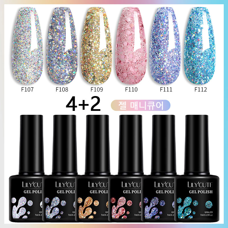 Resin Glitter Pack - طلاء أظافر جل لامع من LILYCUTE