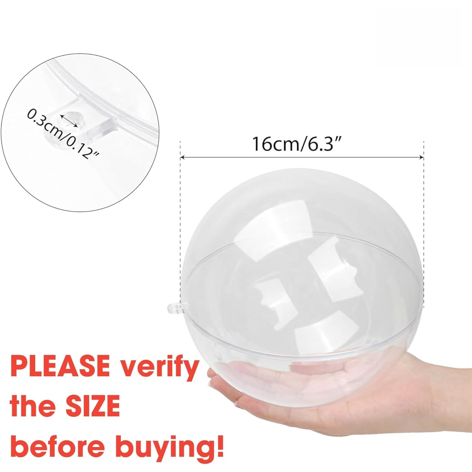 كرة زينة شفافة قابلة للملء، قب - مراجعة Dome Mold Clear وسعره