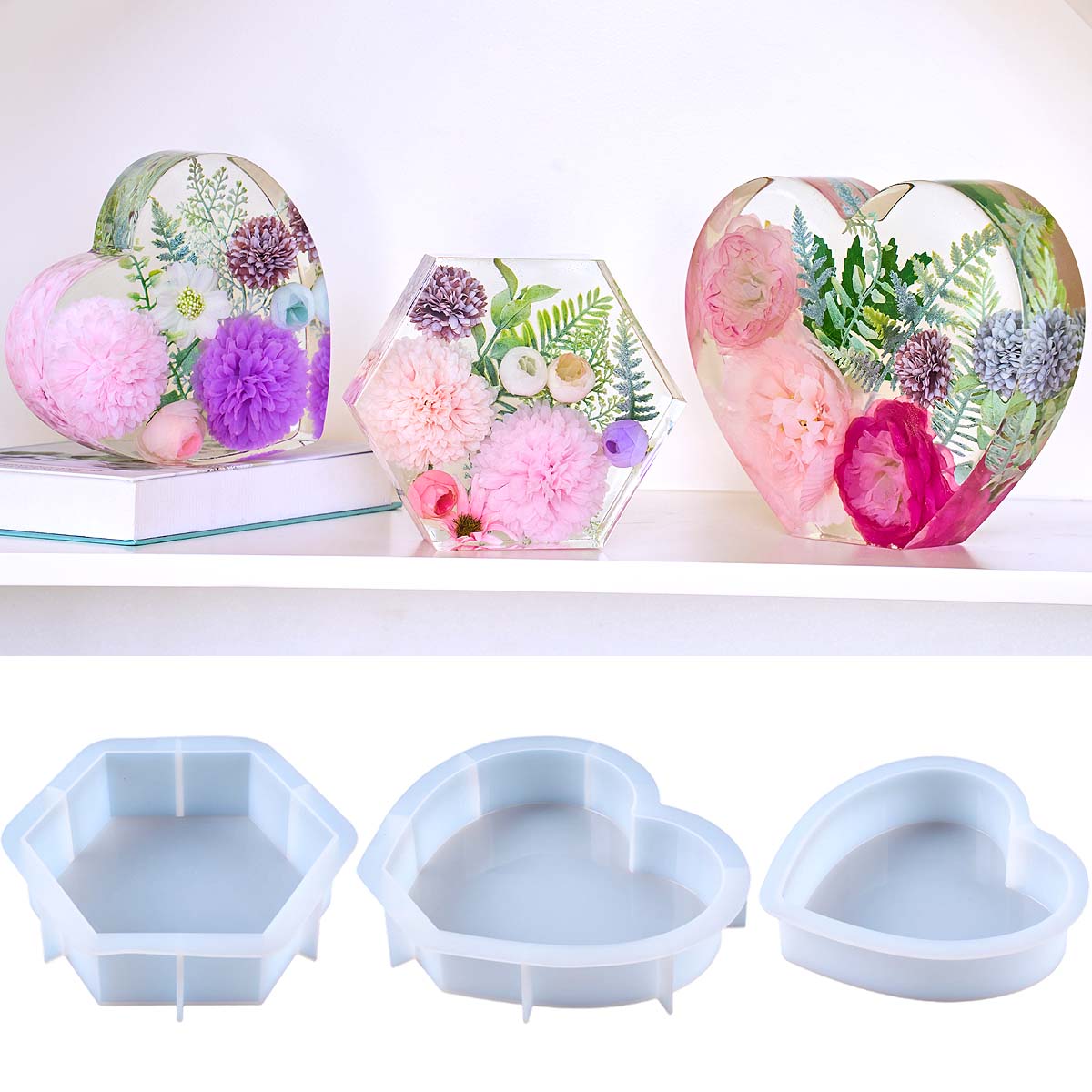 قالب سيليكون كبير على شكل قلب  - مراجعة Resin Craft Ideas وسعره