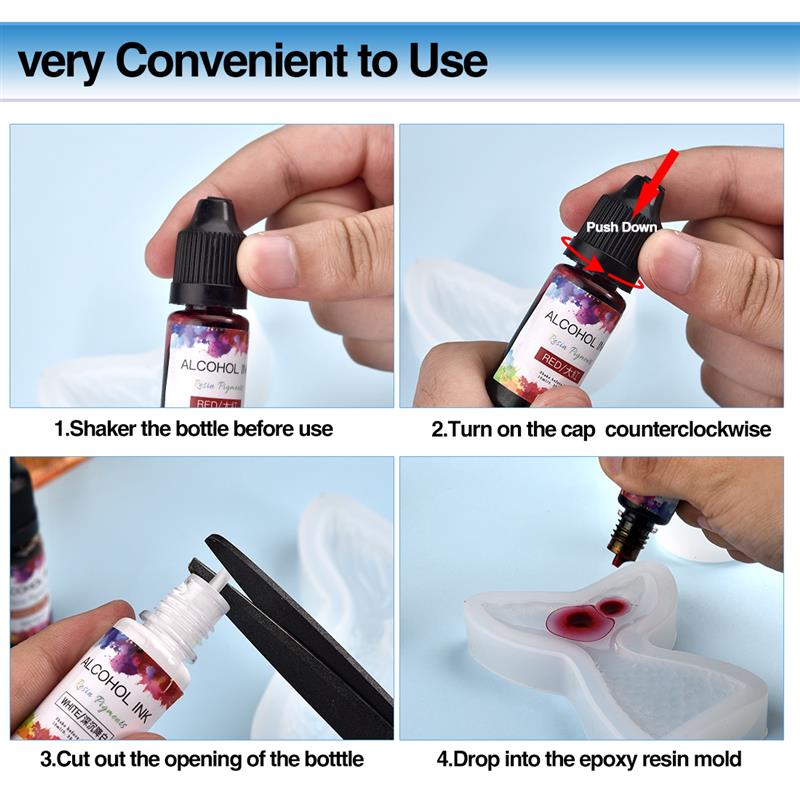 24 لون/مجموعة 10 مللي الصباغ ا - مراجعة Resin Dye Alcohol وسعره
