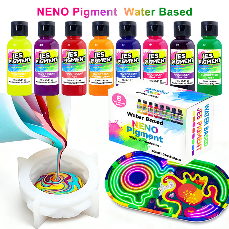 8 ألوان/مجموعة من صبغات الفلور - مراجعة Resin Pigment Set وسعره
