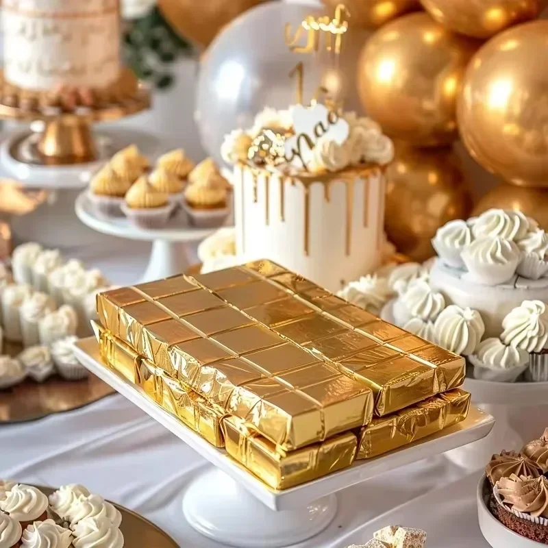 100 قطعة كبيرة دبي الشوكولاته  - مراجعة Gold Foil Flakes وسعره
