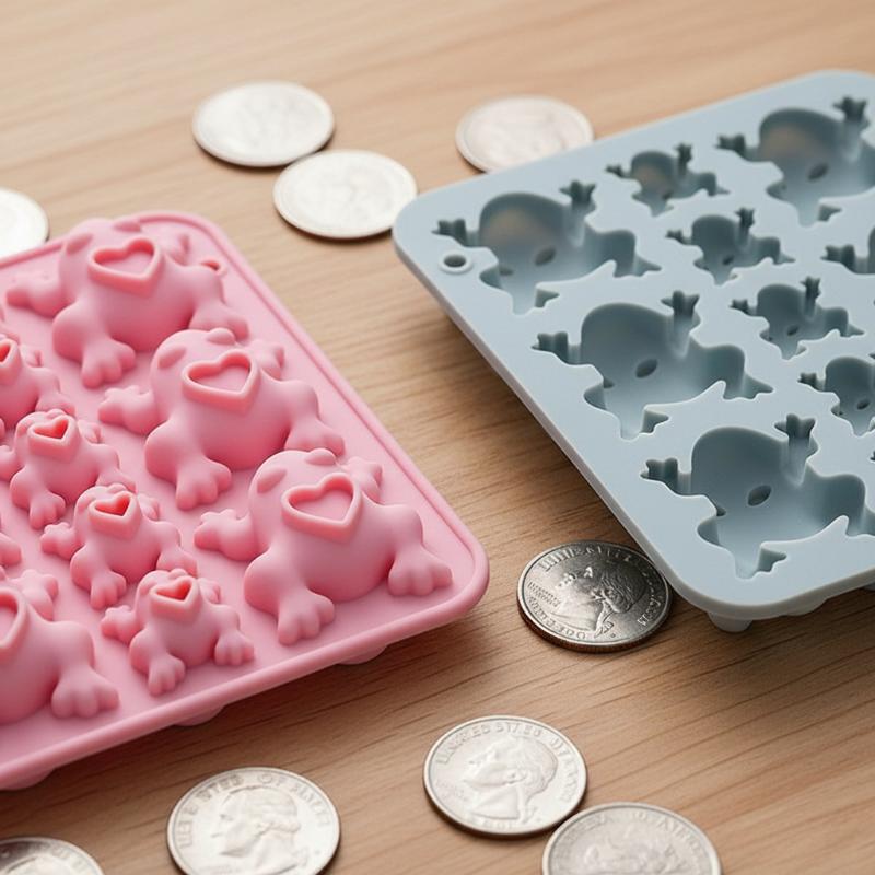 قالب سيليكون على شكل ضفادع، قا - مراجعة Silicone Mold Tray وسعره