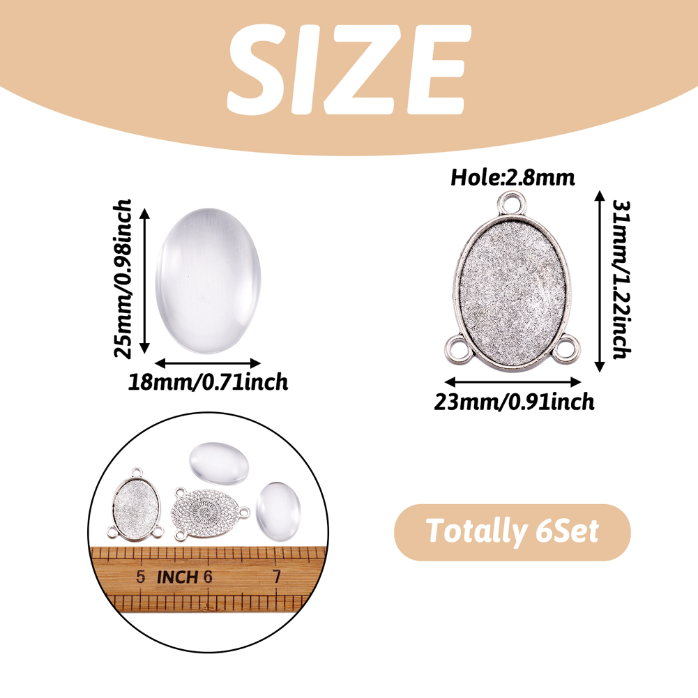 6 مجموعات من قواعد تعليق بيضاو - مراجعة Bezels Set Pendant وسعره