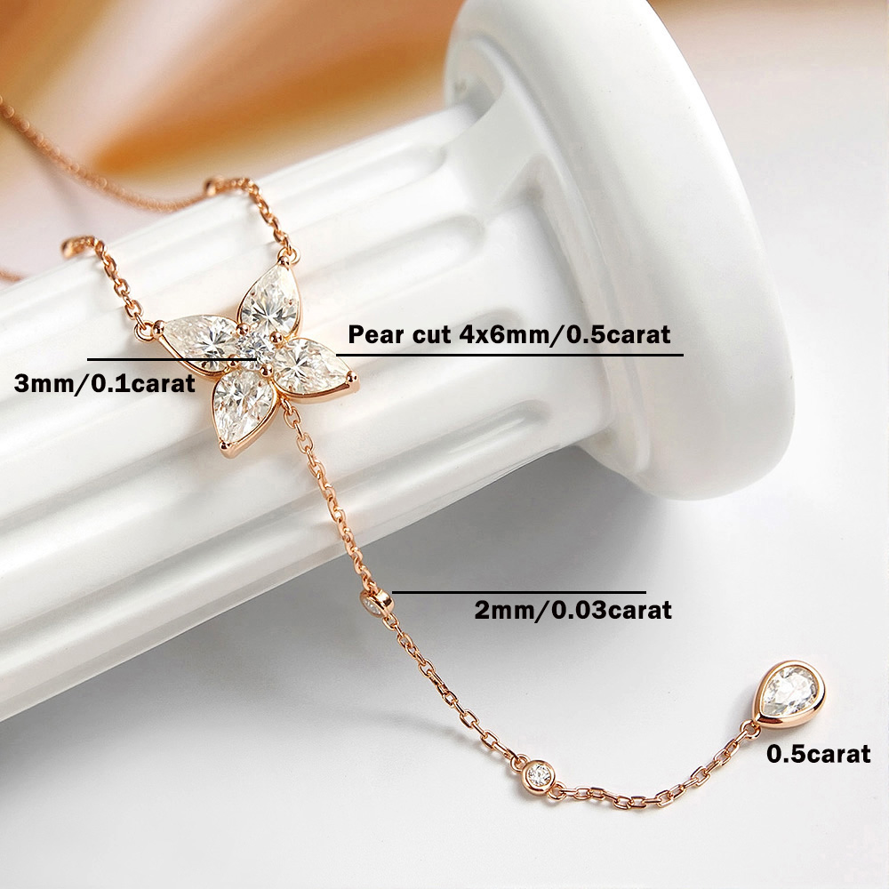 قلادة موسانيت بتصميم دائري/على - مراجعة Bezels Set Pendant وسعره