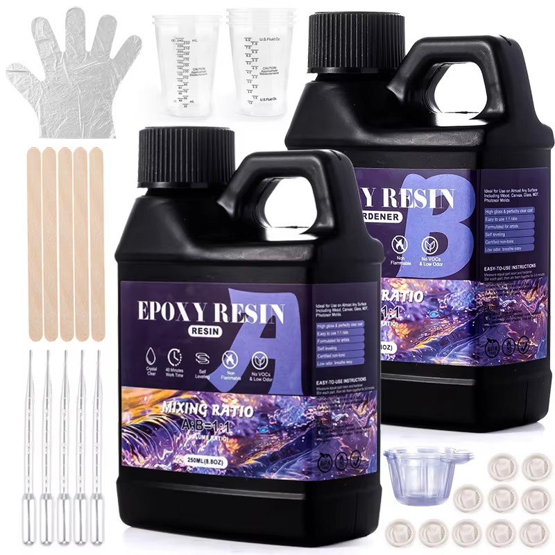 مزيج سهل 1:1 طقم راتنجات الايب - مراجعة Epoxy Uv Resin Kit وسعره