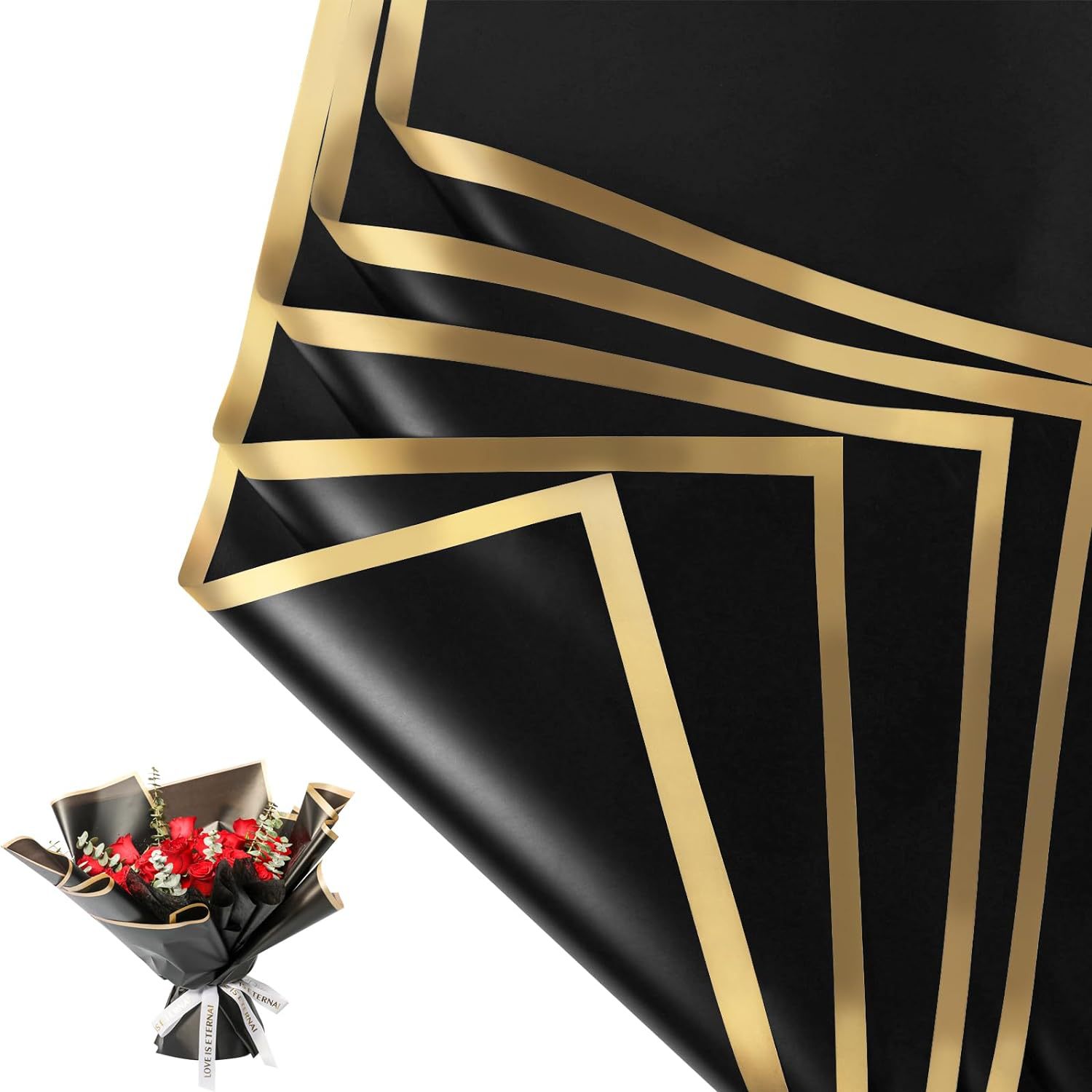 20 ورقة من ورق تغليف الزهور بح - مراجعة Gold Foil Flakes وسعره