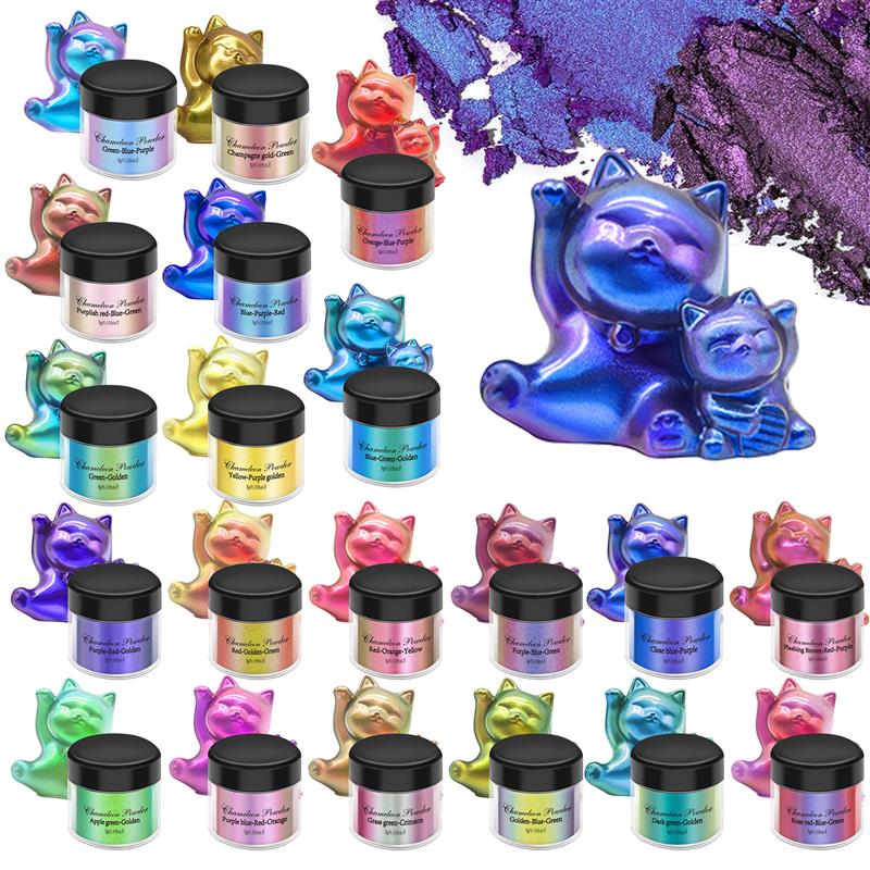مسحوق لؤلؤي مشوه سحري ، حرباء  - مراجعة Resin Pigment Set وسعره