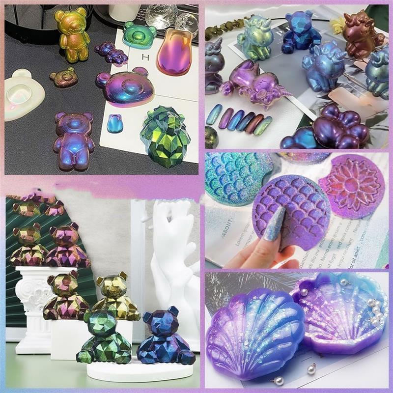 مسحوق لؤلؤي مشوه سحري ، حرباء  - مراجعة Resin Pigment Set وسعره