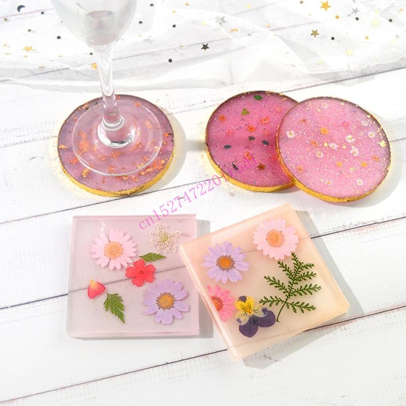 2 قطعة مستديرة مربع كوستر الرا - مراجعة Geode Mold Silicone وسعره