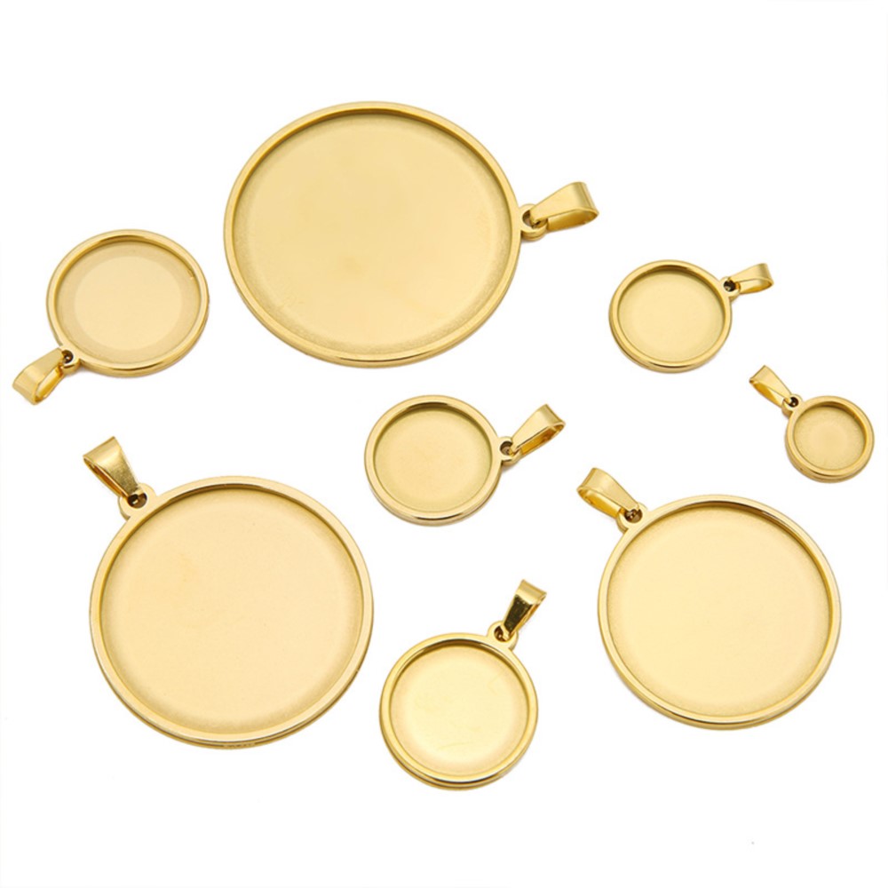 كابوشون دائري من الفولاذ المقا - مراجعة Bezels Set Pendant وسعره