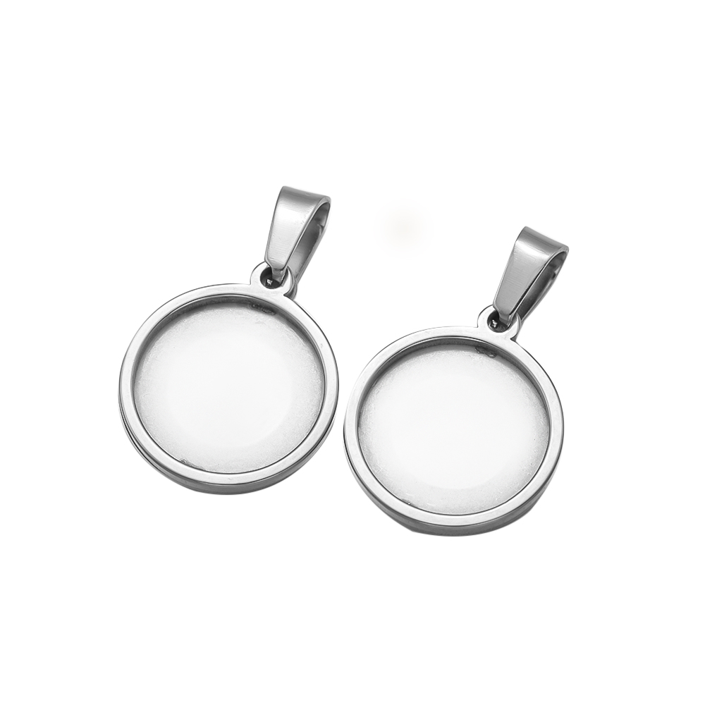 كابوشون دائري من الفولاذ المقا - مراجعة Bezels Set Pendant وسعره