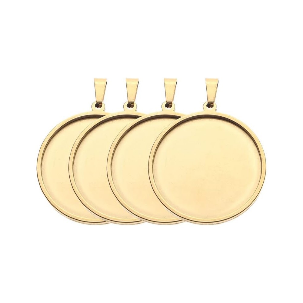 كابوشون دائري من الفولاذ المقا - مراجعة Bezels Set Pendant وسعره