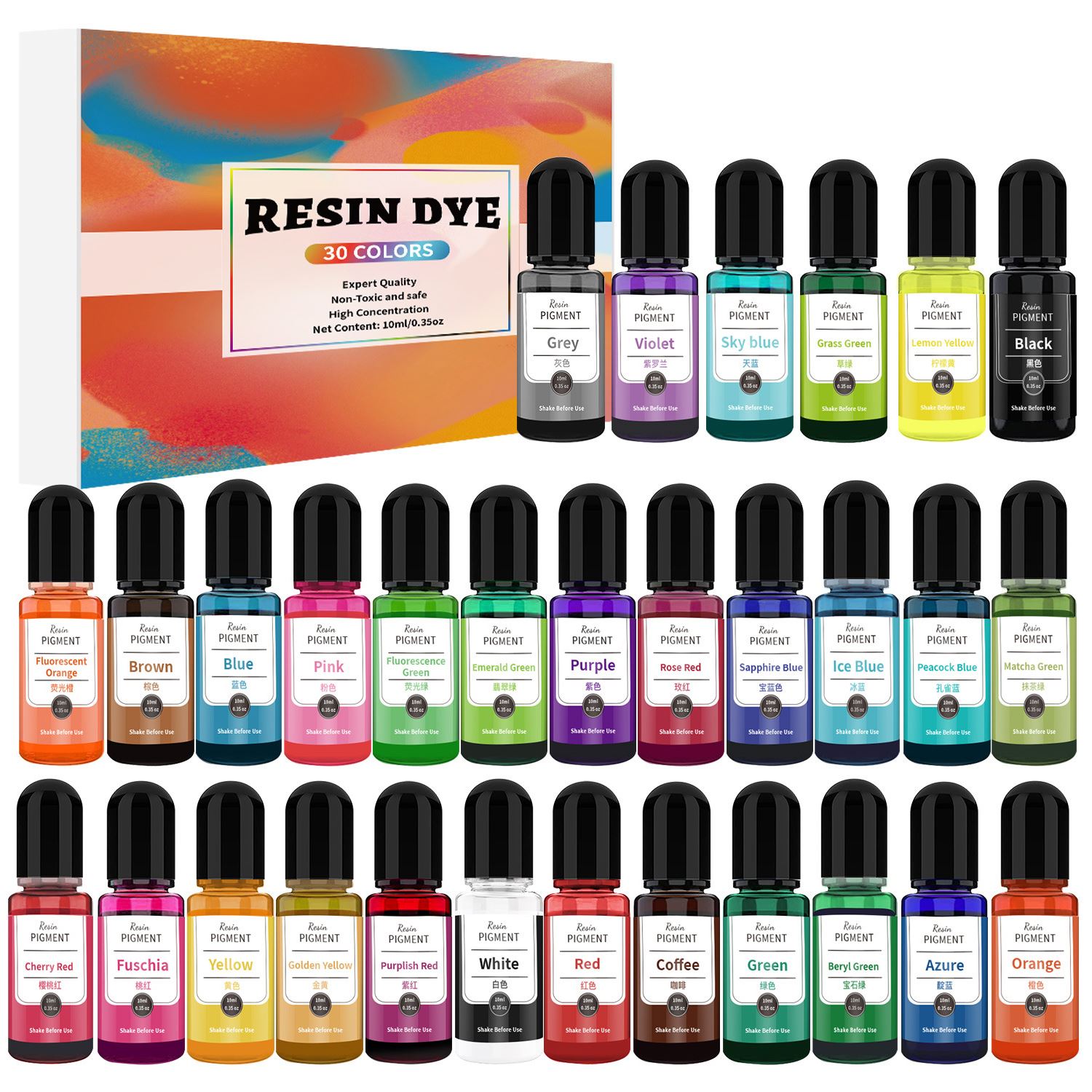 24/30 ألوان مجموعة 10 مللي الا - مراجعة Resin Dye Alcohol وسعره