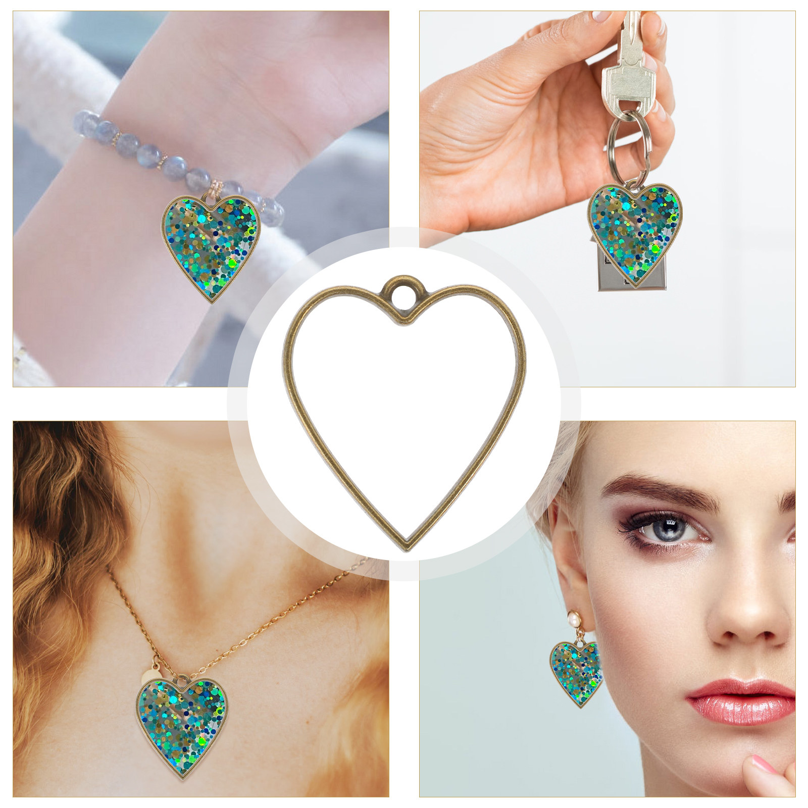 50 قطعة من إطارات المجوهرات ال - مراجعة Bezels Set Pendant وسعره